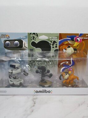 Nintendo amiibo Retro 3 pack (ROB Mr Watch & Game Duck Hunt) Wii U new 3DS NISB